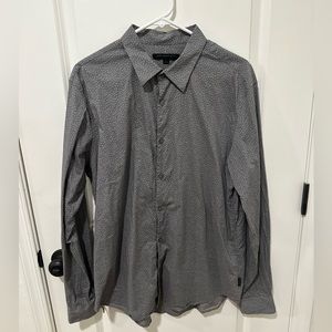 John Varvatos Speckled Dress Shirt Gray - Size Large L